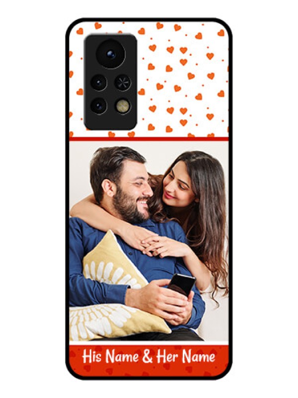 Custom Infinix Note 11s Custom Glass Phone Case - Orange Love Symbol Design