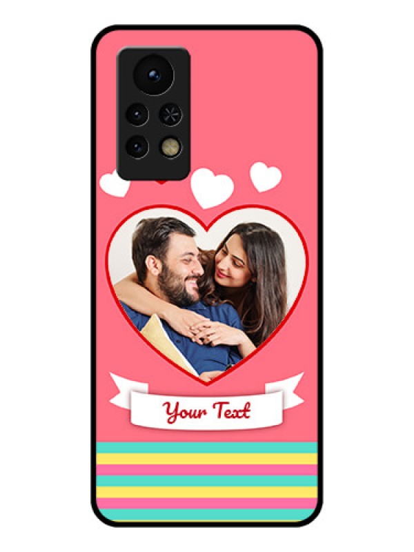 Custom Infinix Note 11s Photo Printing on Glass Case - Love Doodle Design