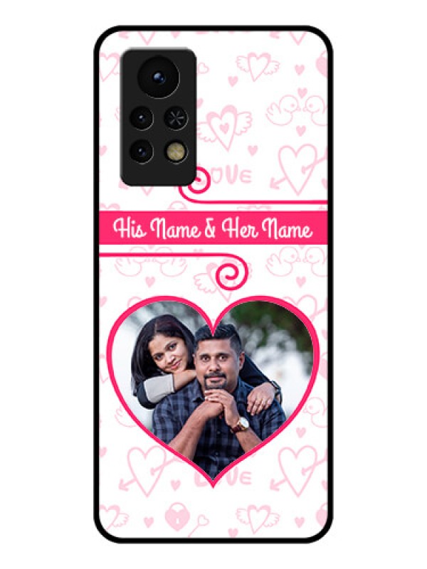 Custom Infinix Note 11s Personalized Glass Phone Case - Heart Shape Love Design