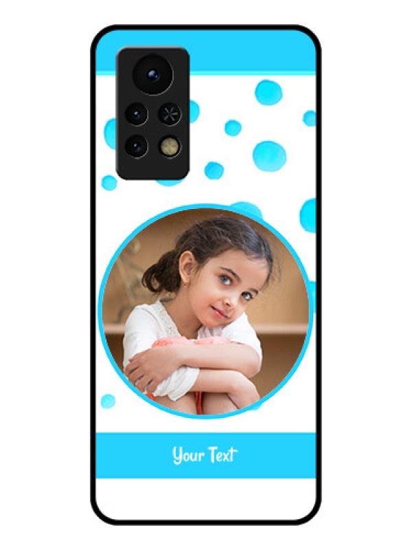 Custom Infinix Note 11s Photo Printing on Glass Case - Blue Bubbles Pattern Design