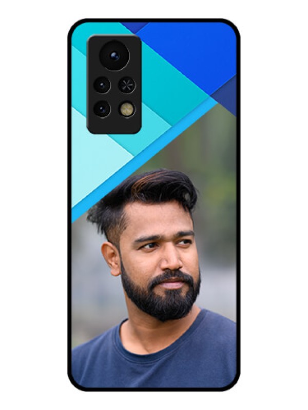 Custom Infinix Note 11s Custom Glass Phone Case - Blue Pattern Design