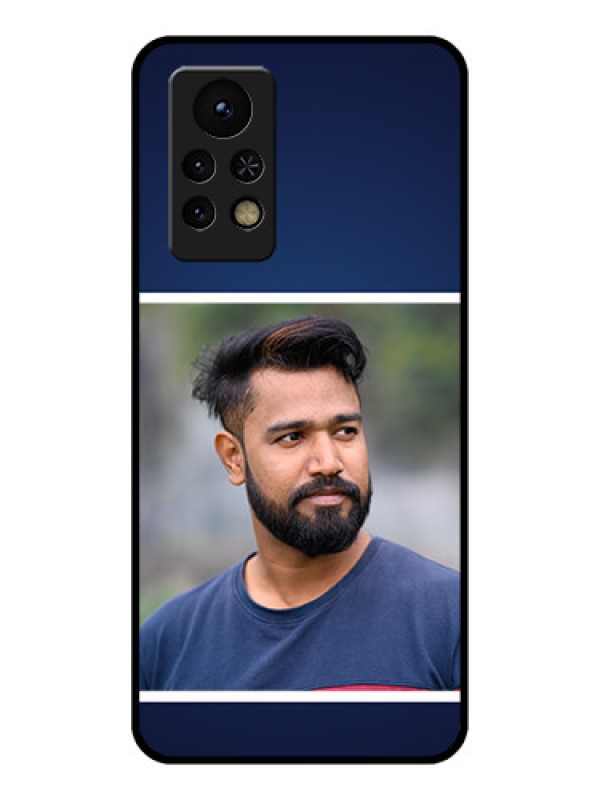 Custom Infinix Note 11s Personalized Glass Phone Case - Simple Royal Blue Design