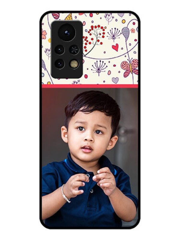 Custom Infinix Note 11s Custom Glass Mobile Case - Premium Floral Design