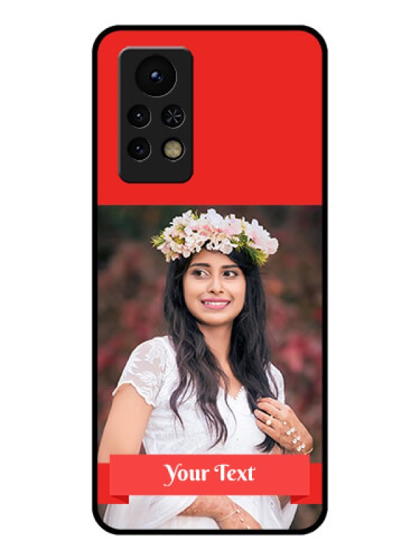 Custom Infinix Note 11s Custom Glass Phone Case - Simple Red Color Design