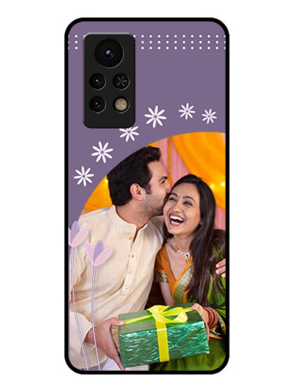 Custom Infinix Note 11s Custom Glass Mobile Case - Lavender flowers design