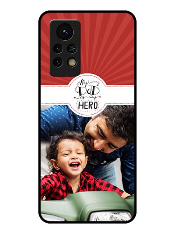 Custom Infinix Note 11s Photo Printing on Glass Case - My Dad Hero Design