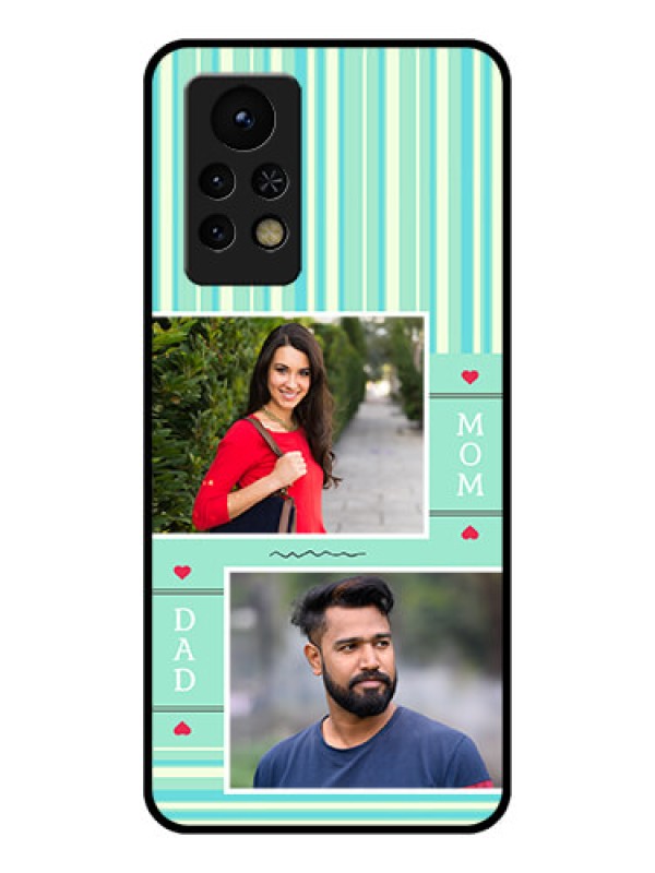 Custom Infinix Note 11s Custom Glass Phone Case - Mom & Dad Pic Design