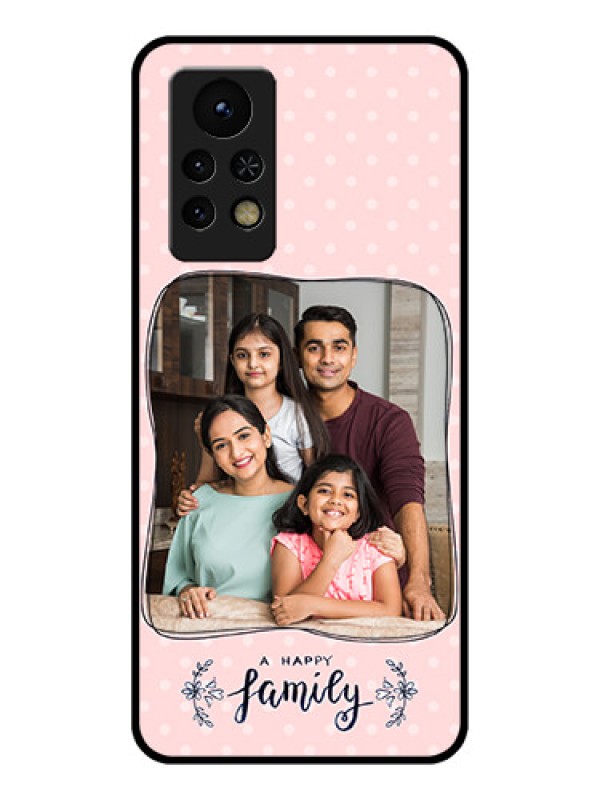 Custom Infinix Note 11s Custom Glass Phone Case - Family with Dots Design