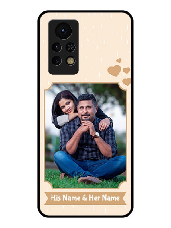 Custom Infinix Note 11s Custom Glass Phone Case - with confetti love design