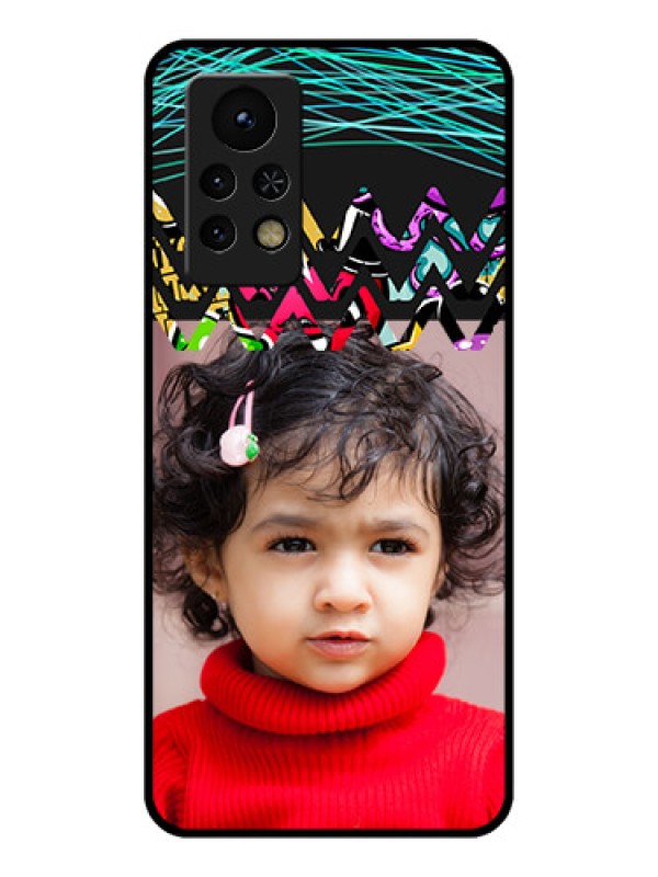 Custom Infinix Note 11s Personalized Glass Phone Case - Neon Abstract Design