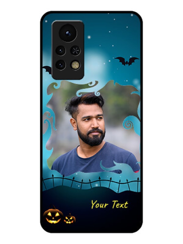 Custom Infinix Note 11s Custom Glass Phone Case - Halloween frame design