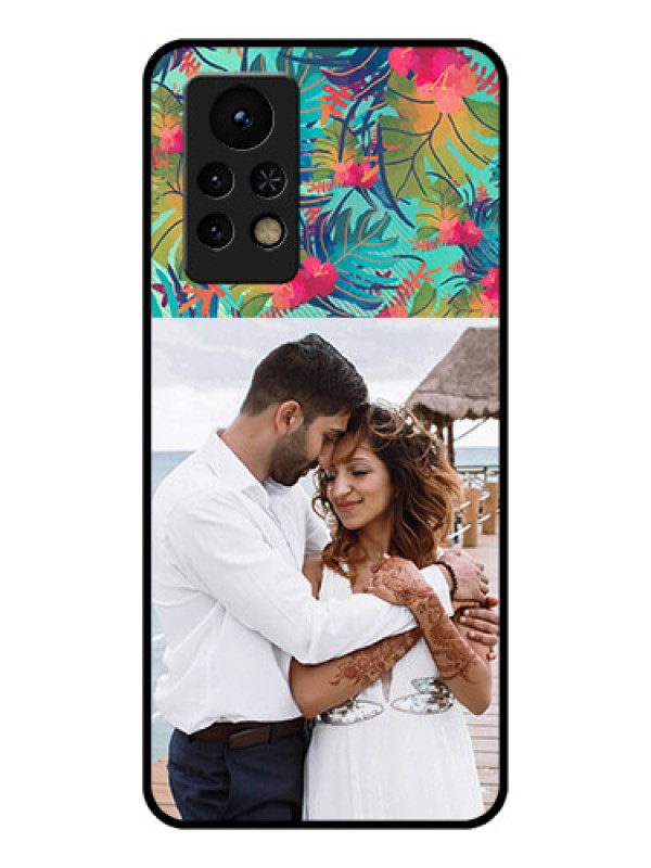 Custom Infinix Note 11s Photo Printing on Glass Case - Watercolor Floral Design