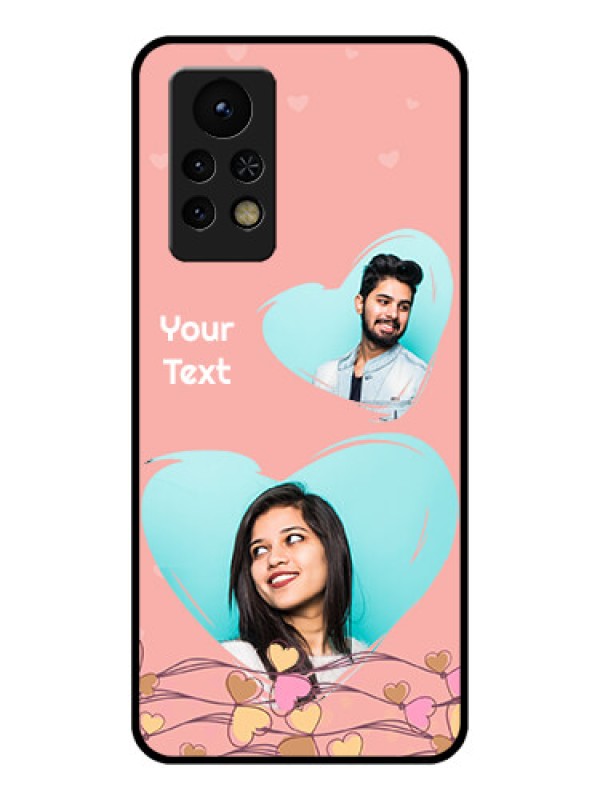 Custom Infinix Note 11s Custom Glass Mobile Case - Love Doodle Design