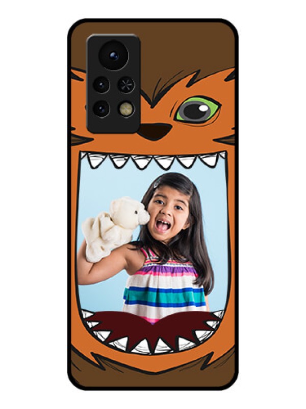 Custom Infinix Note 11s Photo Printing on Glass Case - Owl Monster Back Case Design