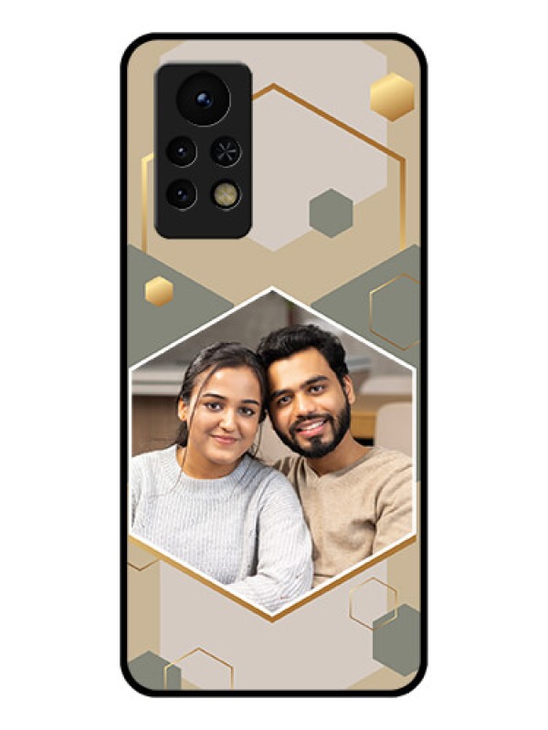 Custom Infinix Note 11s Photo Printing on Glass Case - Stylish Hexagon Pattern Design