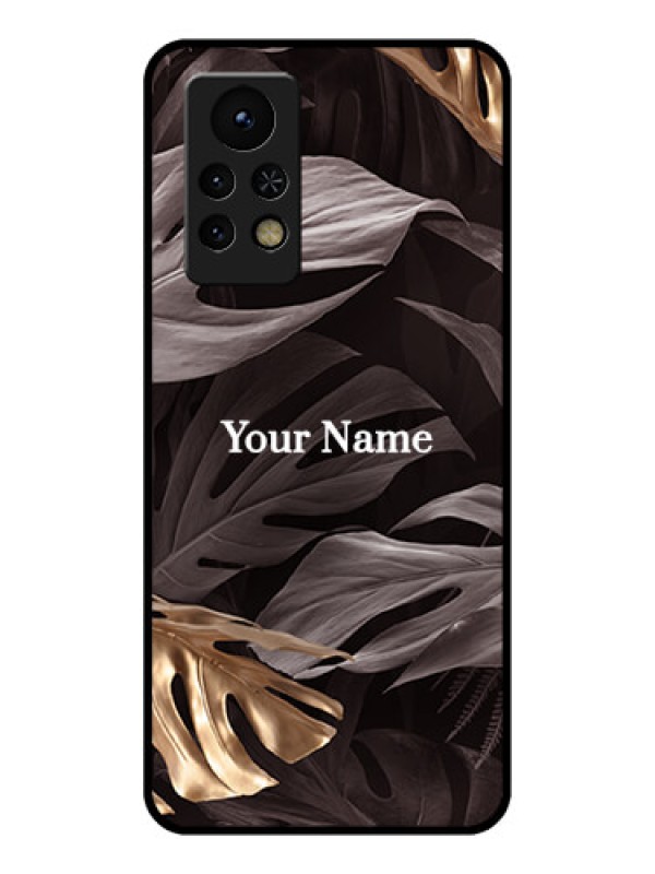Custom Infinix Note 11s Personalised Glass Phone Case - Wild Leaves digital paint Design