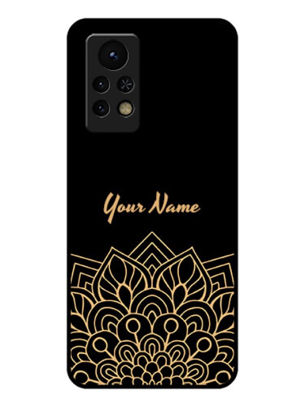 Custom Infinix Note 11s Custom Glass Phone Case - Golden mandala Design