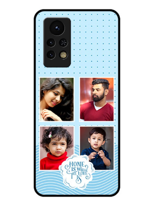 Custom Infinix Note 11s Custom Glass Phone Case - Cute love quote with 4 pic upload Design