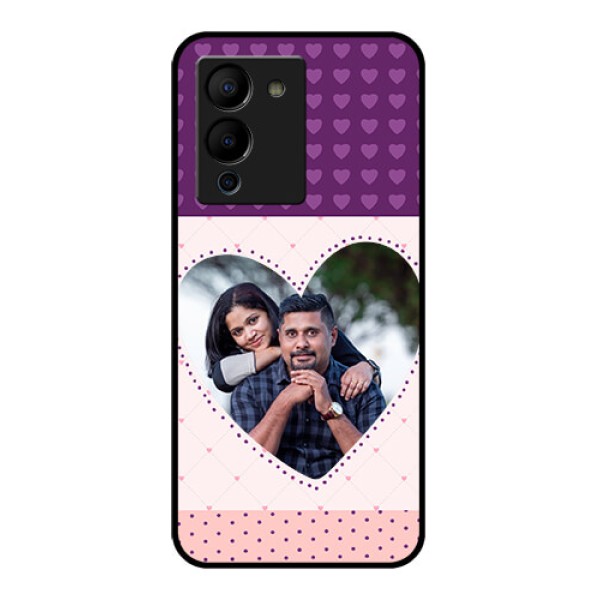 Infinix Note 12 Turbo Custom Glass Phone Case - Violet Love Dots Design