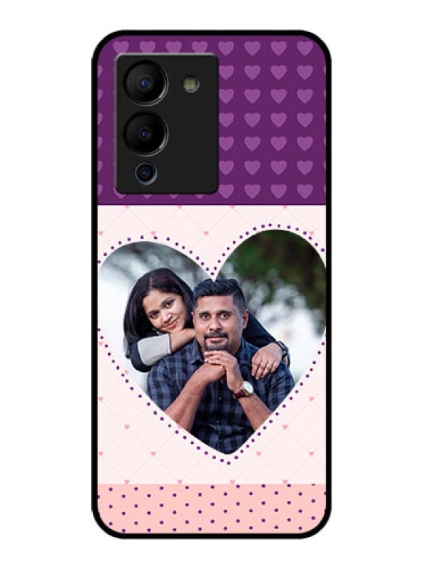 Custom Infinix Note 12 Turbo Custom Glass Phone Case - Violet Love Dots Design