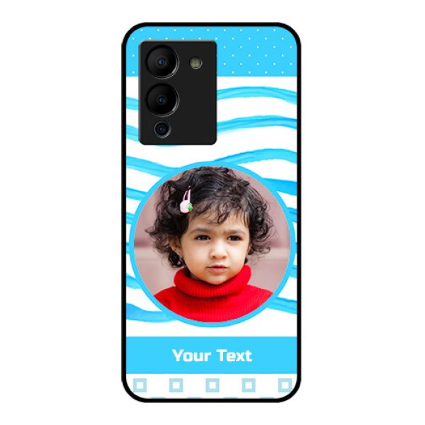 Infinix Note 12 Turbo Custom Glass Phone Case - Simple Blue Case Design Infinix Note 12 Turbo Custom Glass Phone Case - Simple Blue Case Design