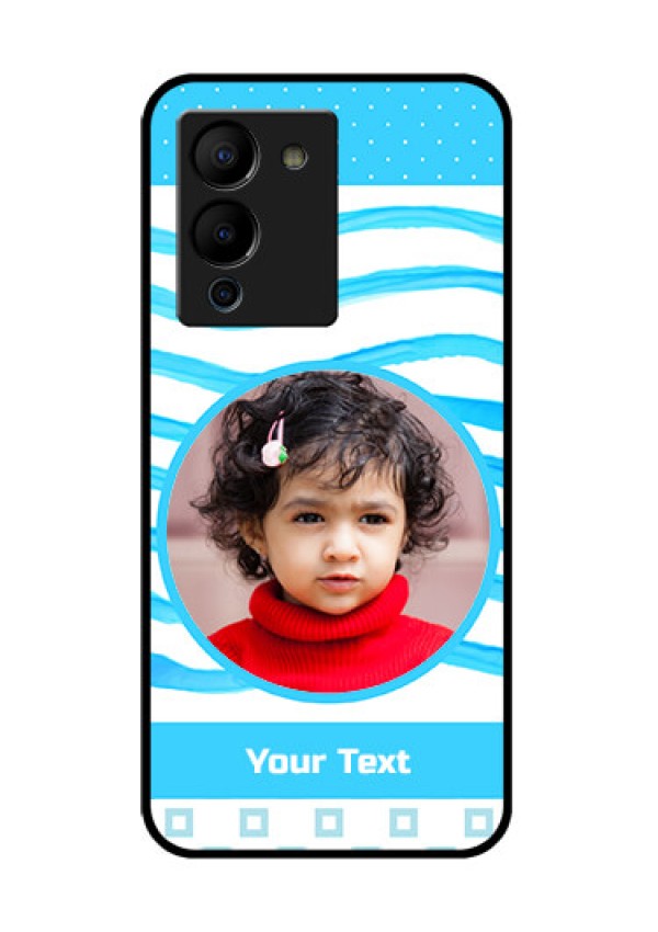 Infinix Note 12 Turbo Custom Glass Phone Case - Simple Blue Case Design