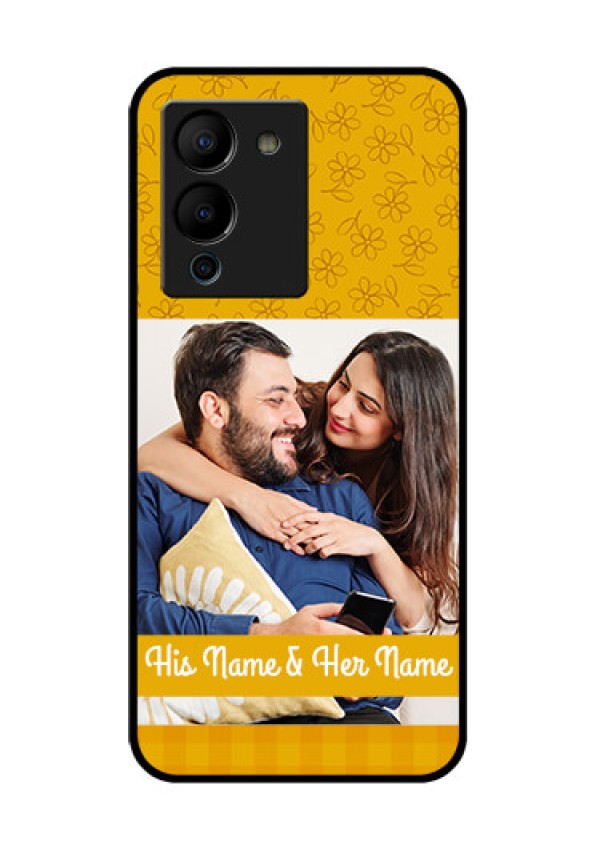 Infinix Note 12 Turbo Custom Glass Phone Case - Yellow Floral Design