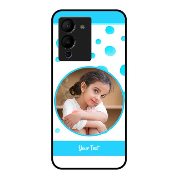 Infinix Note 12 Turbo Custom Glass Phone Case - Blue Bubbles Pattern Design Infinix Note 12 Turbo Custom Glass Phone Case - Blue Bubbles Pattern Design