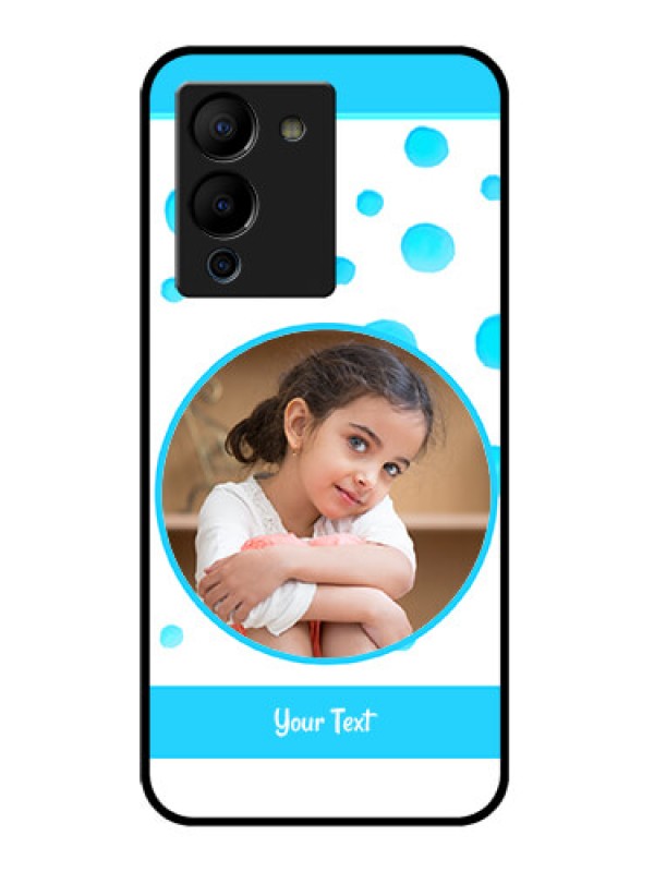 Custom Infinix Note 12 Turbo Custom Glass Phone Case - Blue Bubbles Pattern Design