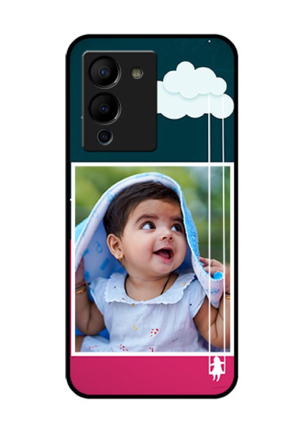 Infinix Note 12 Turbo Custom Glass Phone Case - Cute Girl With Cloud Design