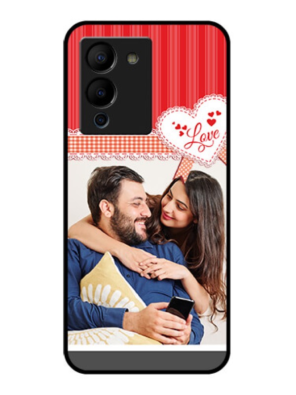 Custom Infinix Note 12 Turbo Custom Glass Phone Case - Red Love Pattern Design