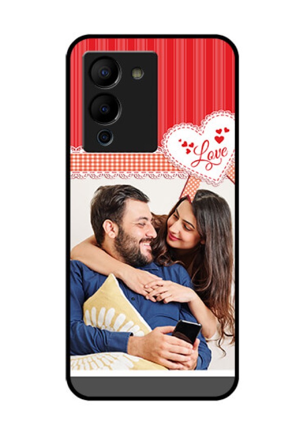 Infinix Note 12 Turbo Custom Glass Phone Case - Red Love Pattern Design