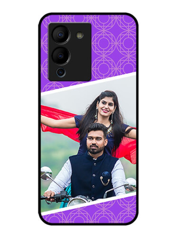 Custom Infinix Note 12 Turbo Custom Glass Phone Case - Violet Color Pattern Design