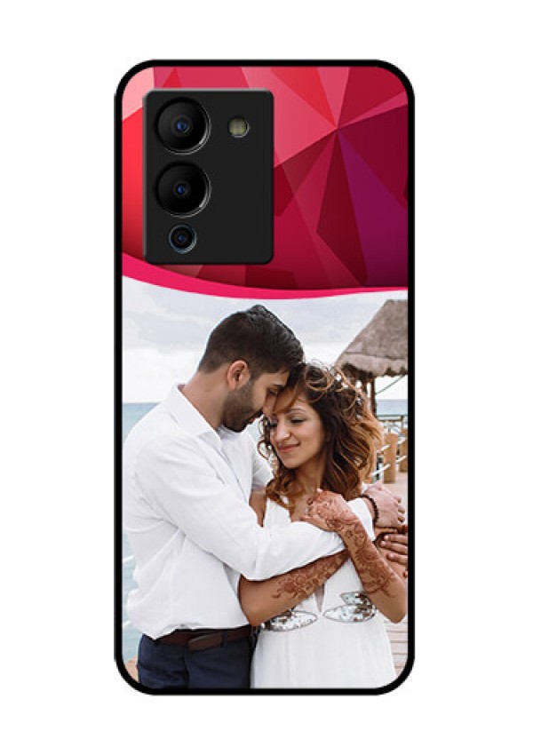 Infinix Note 12 Turbo Custom Glass Phone Case - Red Abstract Design