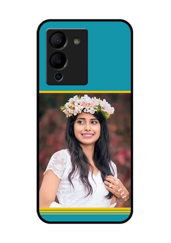 Infinix Note 12 Turbo Custom Glass Phone Case - Yellow & Blue Design