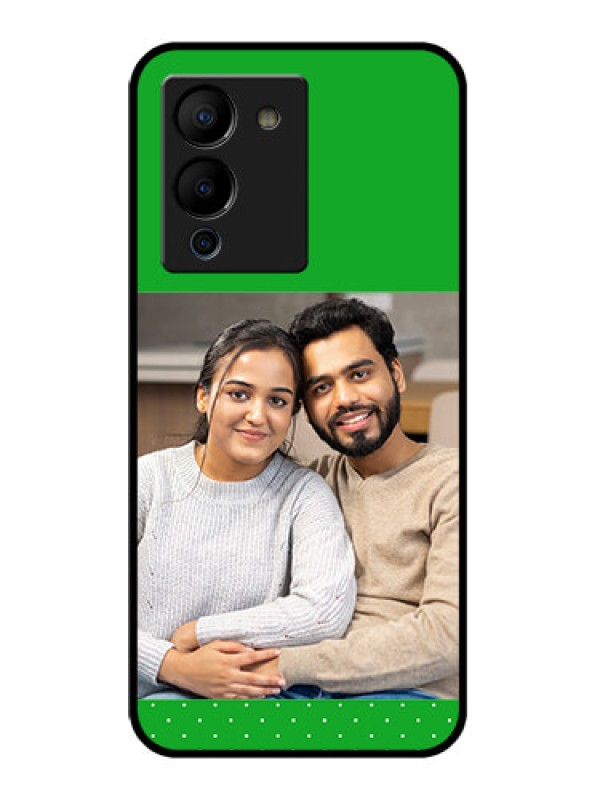 Custom Infinix Note 12 Turbo Custom Glass Phone Case - Green Pattern Design