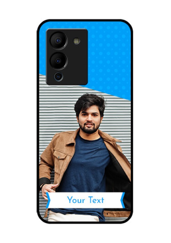 Infinix Note 12 Turbo Custom Glass Phone Case - Simple Blue Color Design