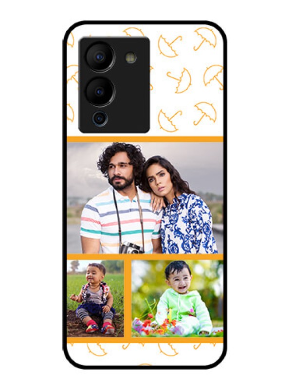 Custom Infinix Note 12 Turbo Custom Glass Phone Case - Yellow Pattern Design