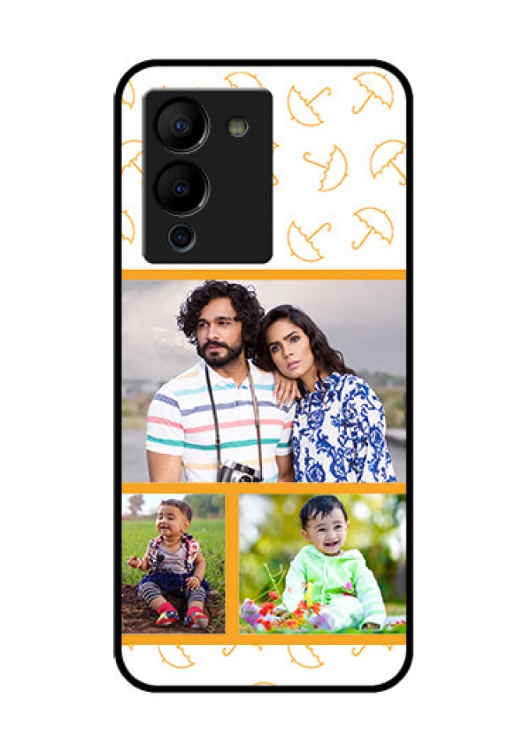 Infinix Note 12 Turbo Custom Glass Phone Case - Yellow Pattern Design
