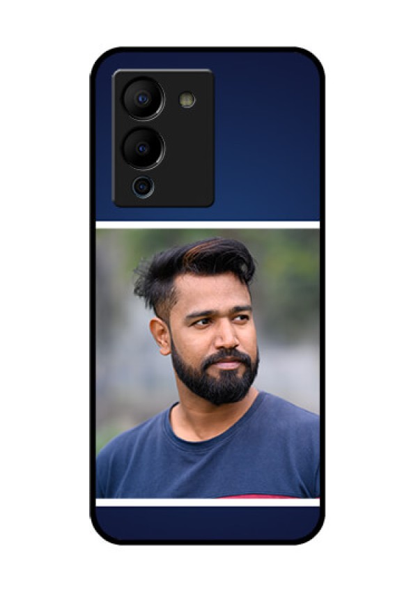 Infinix Note 12 Turbo Custom Glass Phone Case - Simple Royal Blue Design