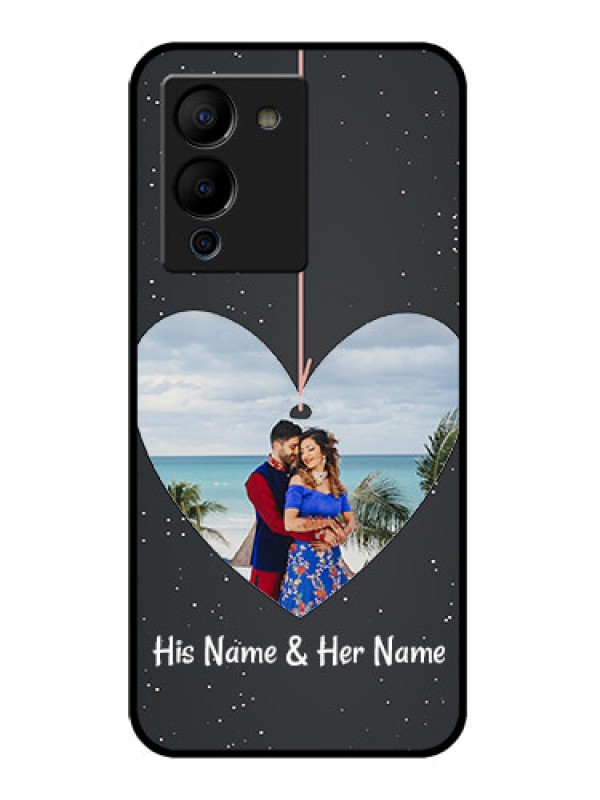 Custom Infinix Note 12 Turbo Custom Glass Phone Case - Hanging Heart Design