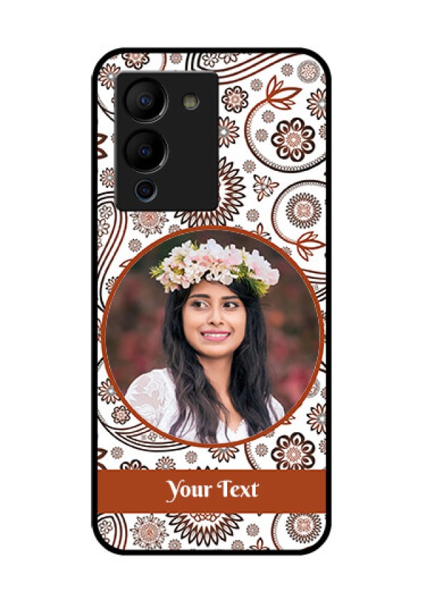 Infinix Note 12 Turbo Custom Glass Phone Case - Abstract Flower Design
