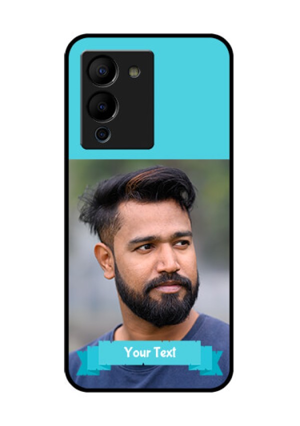 Infinix Note 12 Turbo Custom Glass Phone Case - Blue Color Design