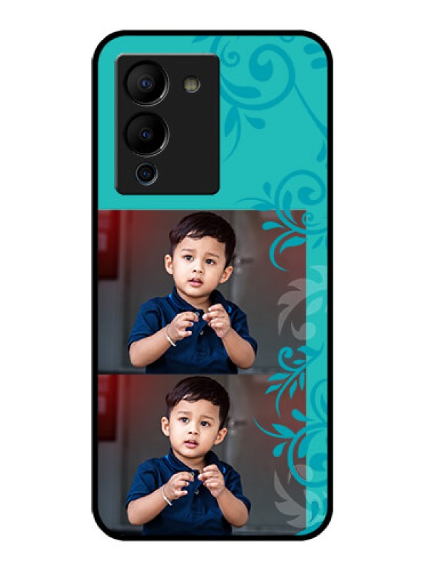 Custom Infinix Note 12 Turbo Custom Glass Phone Case - With Photo And Green Floral Design