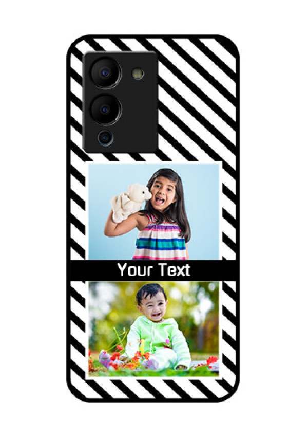 Infinix Note 12 Turbo Custom Glass Phone Case - Black And White Stripes Design