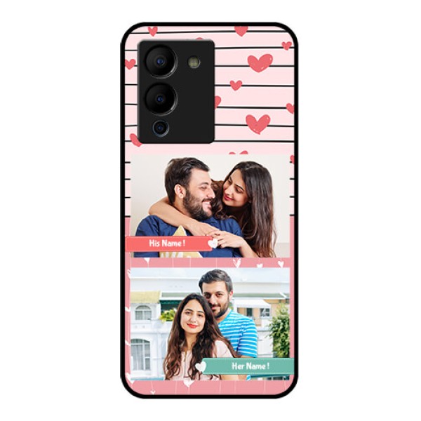 Infinix Note 12 Turbo Custom Glass Phone Case - Photo With Heart Design Infinix Note 12 Turbo Custom Glass Phone Case - Photo With Heart Design