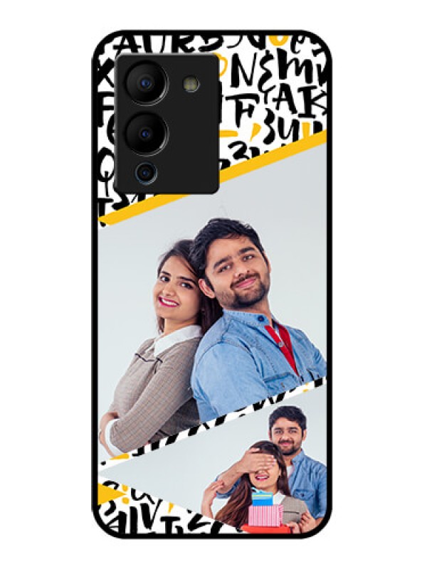 Custom Infinix Note 12 Turbo Custom Glass Phone Case - Letters Pattern Design