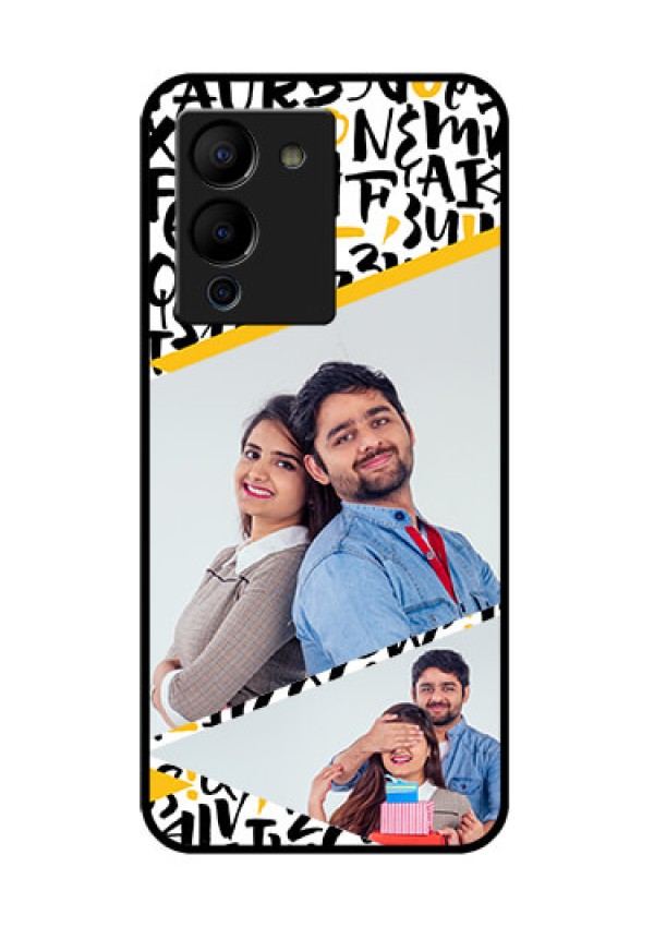 Infinix Note 12 Turbo Custom Glass Phone Case - Letters Pattern Design
