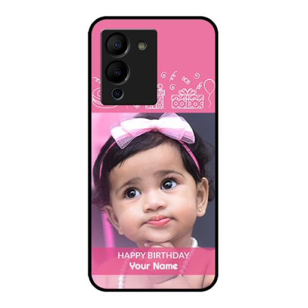 Infinix Note 12 Turbo Custom Glass Phone Case - With Birthday Line Art Design Infinix Note 12 Turbo Custom Glass Phone Case - With Birthday Line Art Design