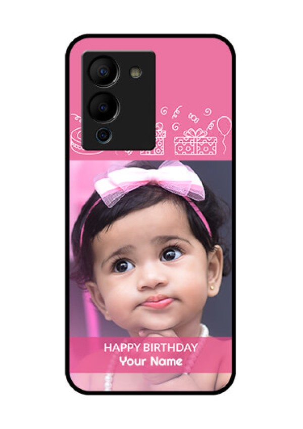 Infinix Note 12 Turbo Custom Glass Phone Case - With Birthday Line Art Design